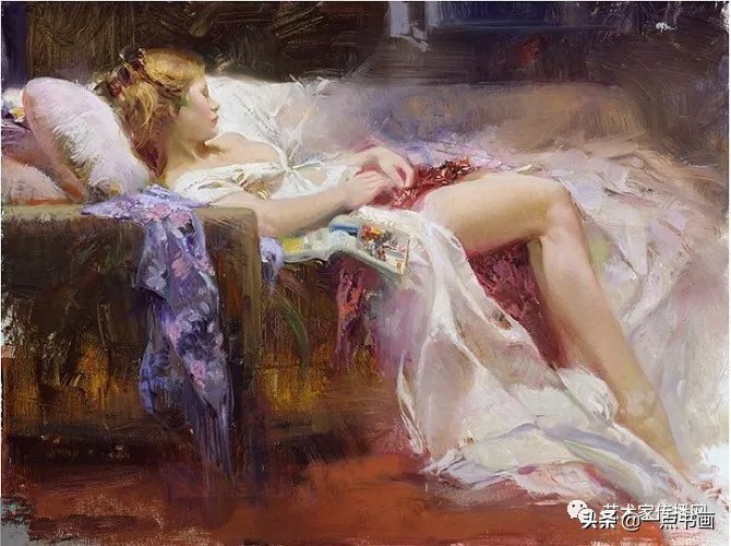 油画!皮诺德埃尼的油画人物,色彩斑斓,动静结合,光彩照人