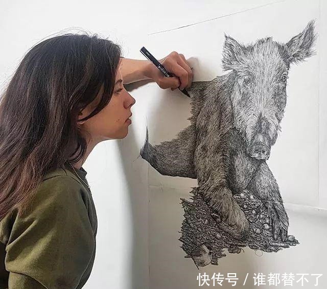针管$全球最抠女画家，用一支2元针管笔惊艳世界，连英国皇室都惊叹