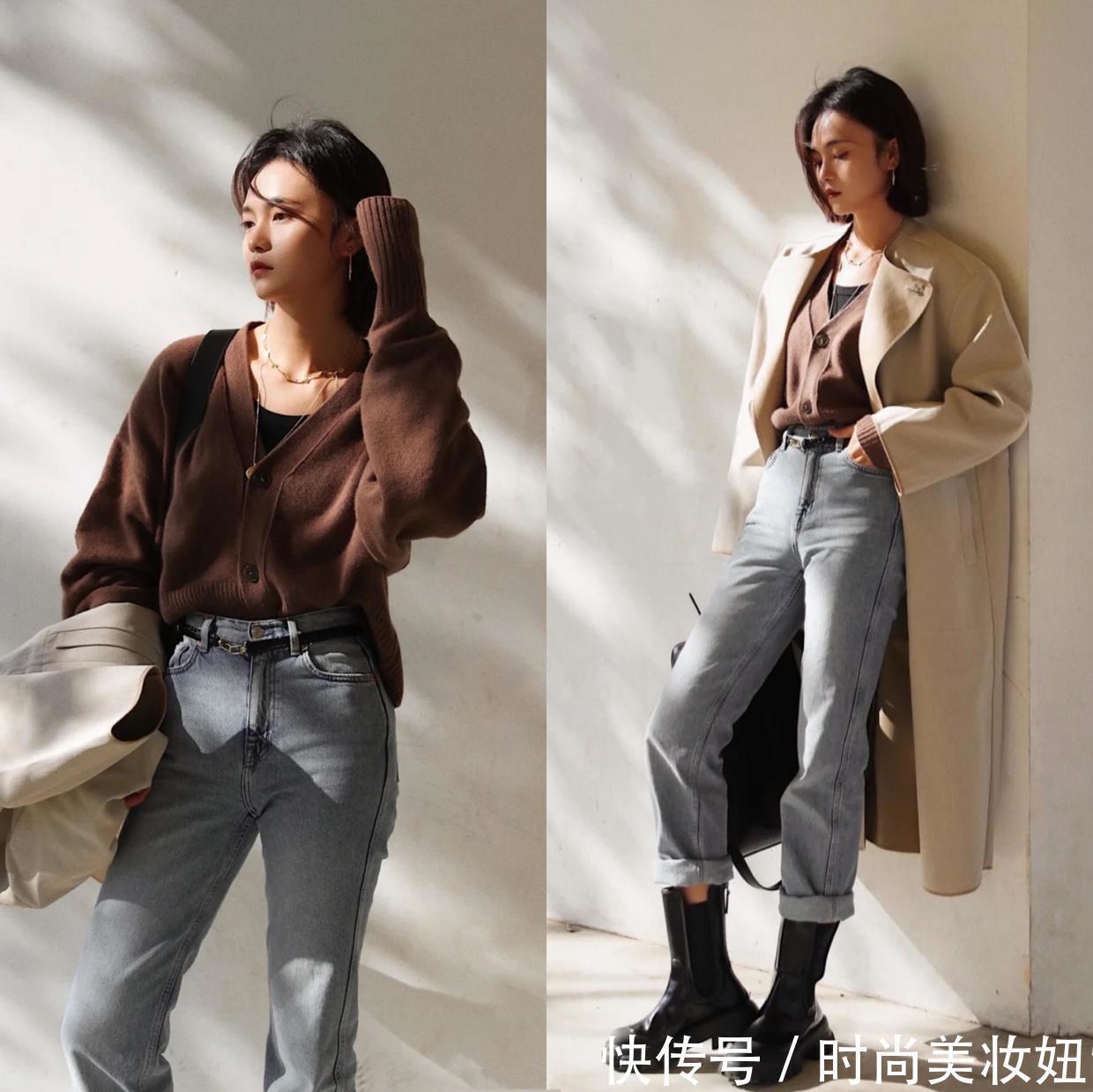 h型|秋冬裤子不用买太多,用一条牛仔裤就够了,打造高级时髦范