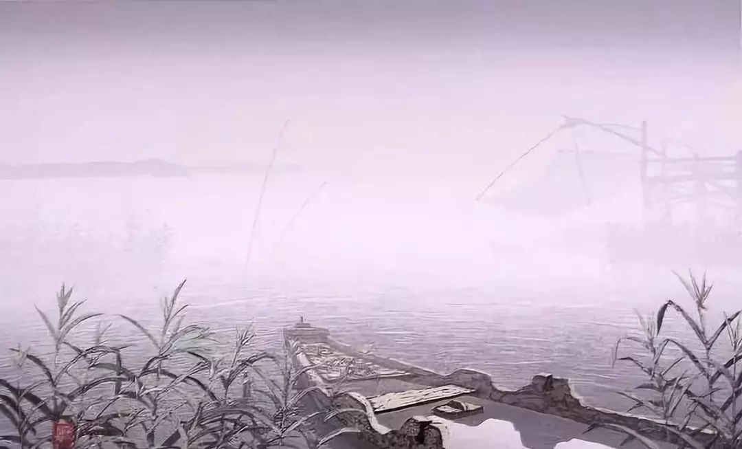 中国唐朝的斑斓山色水月之美