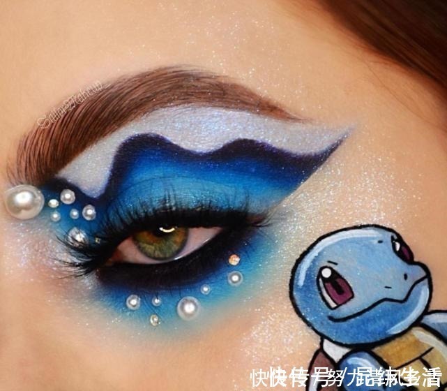 艾莎女王|把“动画人物”画在眼上，艾莎女王有创意，芭比粉的小樱竟这么美