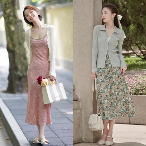 有气质|“小开衫+半身裙”，立秋这样穿，好看还很有气质，美得很高级