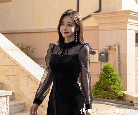 宫廷|孙允珠高清美图:中世纪宫廷纯黑仙女雪纺衣裙!