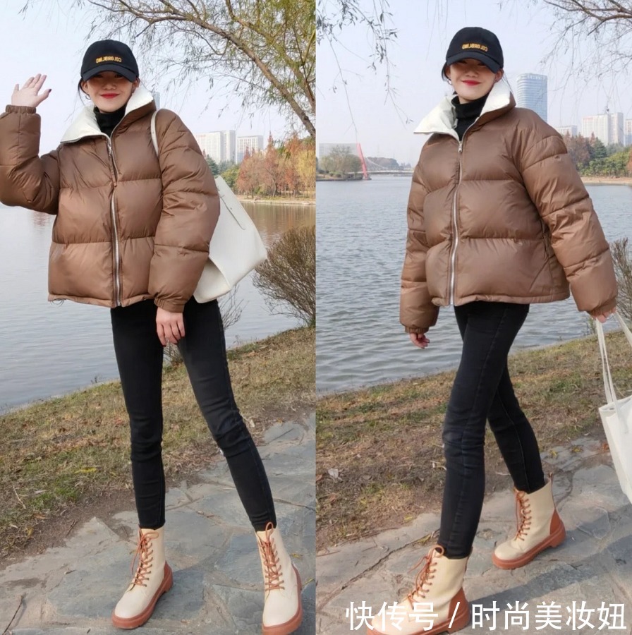 小脚裤|终于找到羽绒服的显瘦穿搭公式,“羽绒服+小脚裤”,保暖洋气