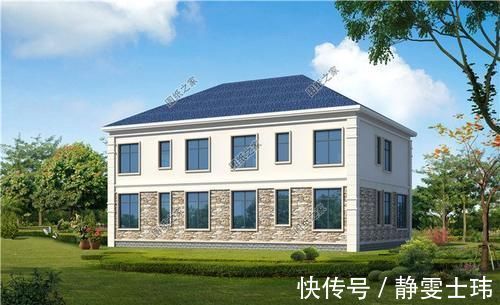 别墅|农村两户连体二层别墅,省钱又省力,两家人齐聚一堂