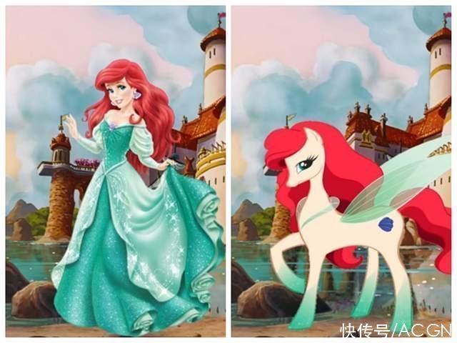 迪士尼公主|在画师大佬笔下,迪士尼公主和彩虹小马顺利“合体”,感觉好可爱