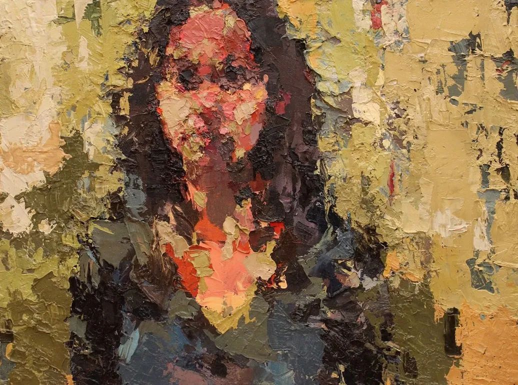 纹理&他将杂碎的色块,厚重的纹理,融于画中的人物