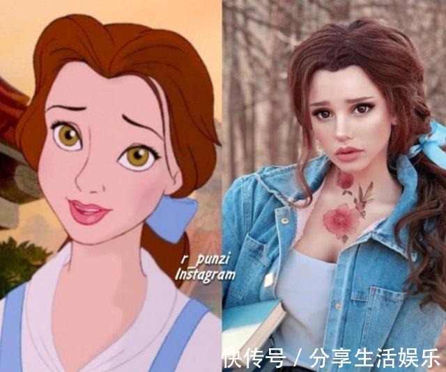 迪士尼公主|coser一人扮多位公主，贝儿简直就是本尊，白雪的红唇抢镜！