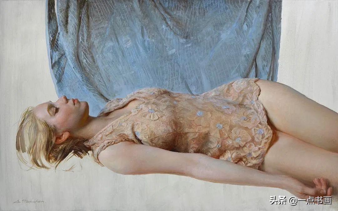 绘画|她痴迷于画那些睡觉觉的美女,青春清纯,宁静唯美