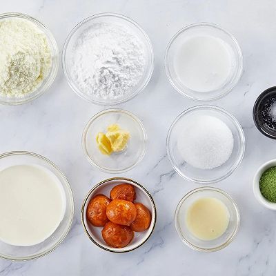 面团|抹茶奶黄流心月饼