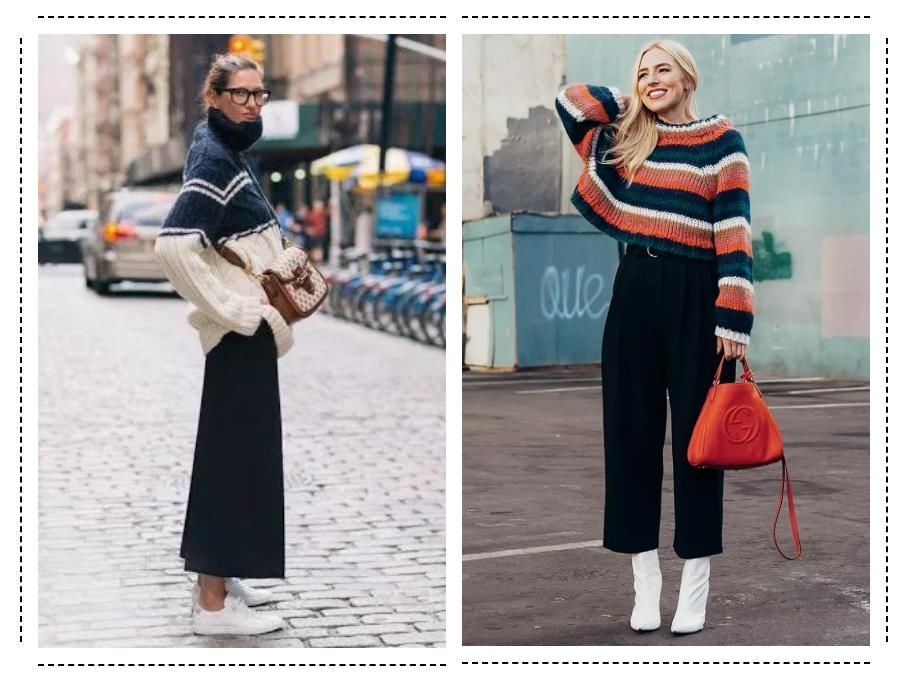 大毛衣+阔腿裤，才是秋冬最慵懒时髦的打开方式