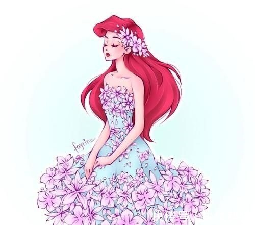 文章插图爱丽儿公主有着漂亮的红色长发,她的身上穿着非常华丽的鲜花