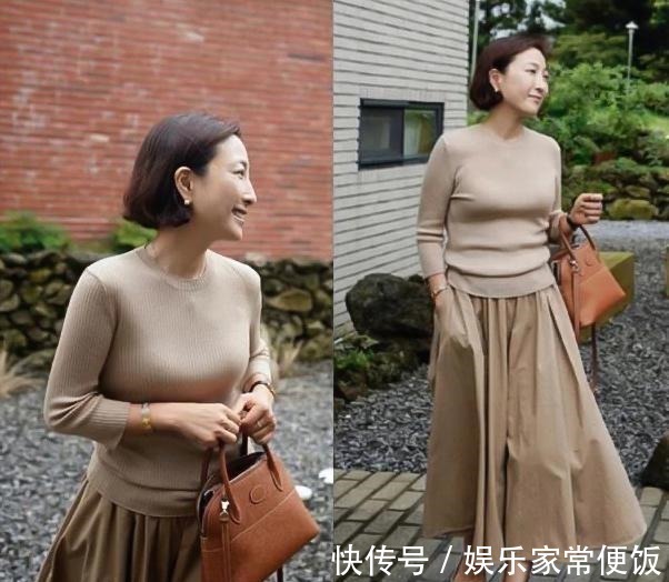 穿搭 一位韩国大妈的穿搭火了,穿衣简单不复杂,50岁穿出了30岁的感觉!
