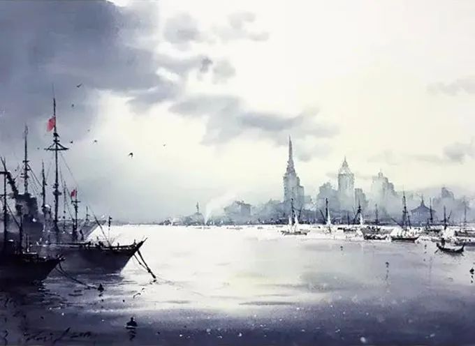 画面!极具美感的蓝绿水彩色调,如此画面,令人爱不舍手