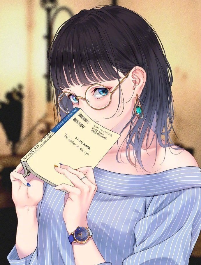 戴上眼镜@总感觉戴上眼镜有一种独特的气质,画师大佬画了一堆这样的妹子