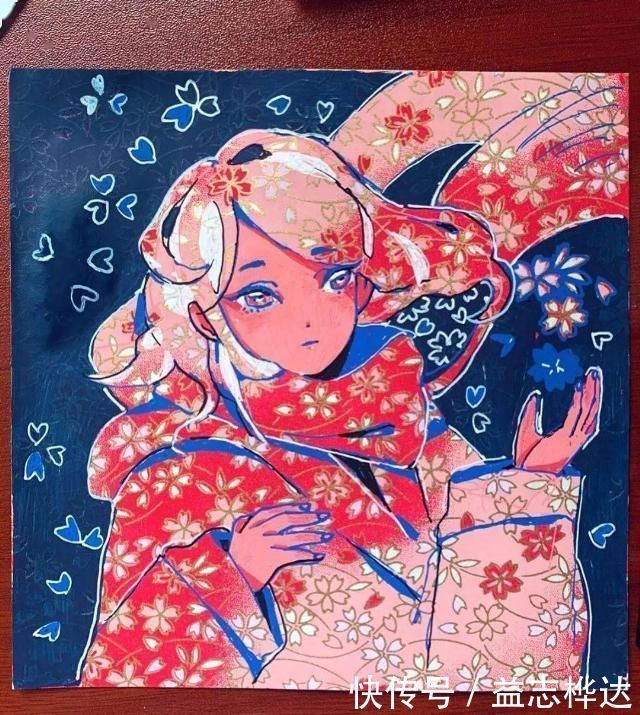 插画$哇马克笔画出水彩般效果,装饰感太强了,简单又漂亮,收藏