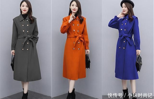 两侧对称斜插口袋设|天气变冷了, 穿搭几款防寒保暖又洋气的毛呢大衣, 让你美美的!