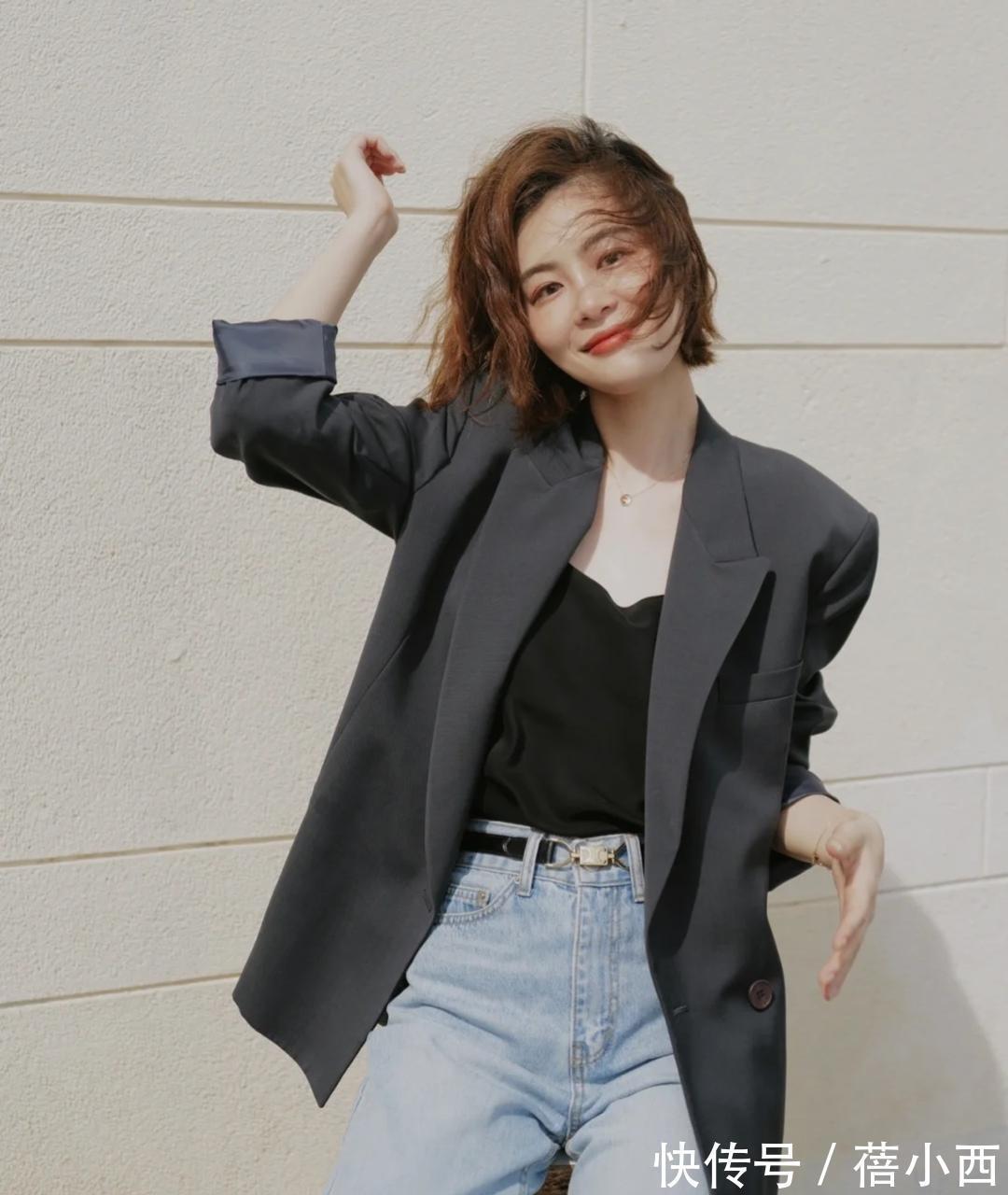 外套|时髦精今秋穿的外套不再是开衫,而是西装,简约高级又显气质