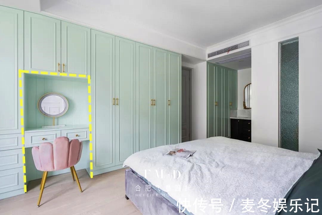衣帽|卧室装2面衣柜打造3㎡大衣帽间，预留80公分隔出梳妆区，太巧妙了
