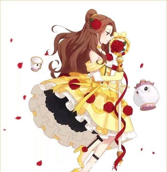 乐佩公主|当迪士尼公主变本子画风,白雪公主超可爱,贝儿公主美炸了!