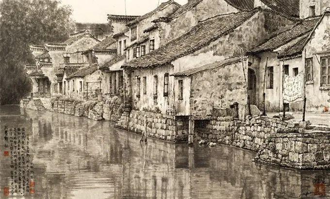 贺天健&吕吉人笔下的水韵江南,美在意境!