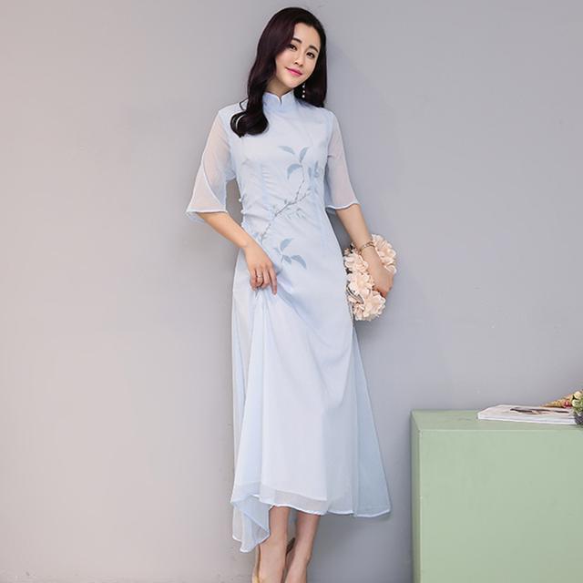 印花 岁月的沉淀与现代的冲刷!一袭改良旗袍裙,诠释东方女性神韵之美