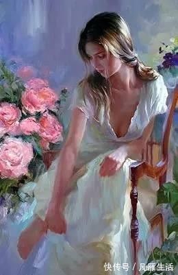 列宾#俄罗斯艺术家油画中的美女,温婉知性的魅力女神