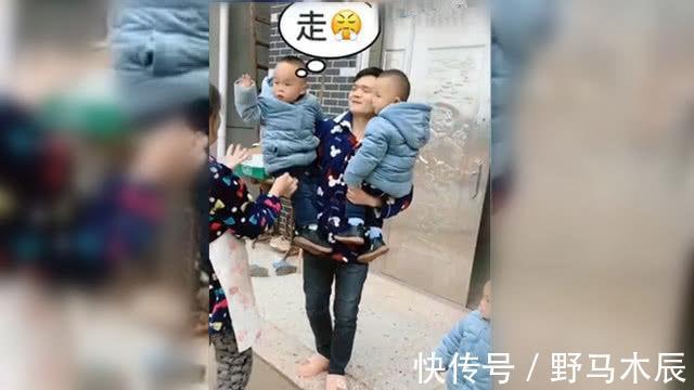 三胞胎|三胞胎争着要爸爸抱,不要奶奶抱还和奶奶吵架,宝爸表示很无奈