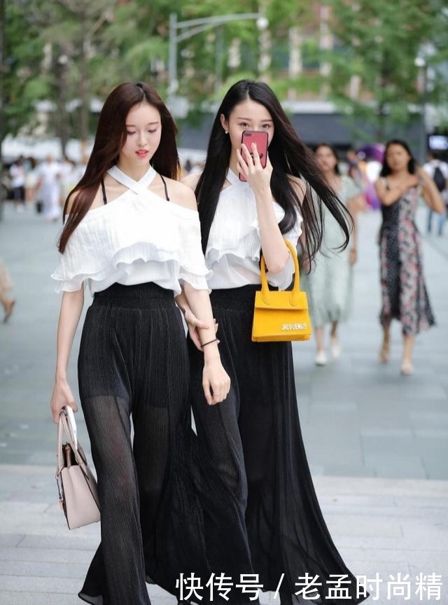 街拍:不庸俗, 选择时尚的阔腿裤穿搭, 让造型轻松美丽出众