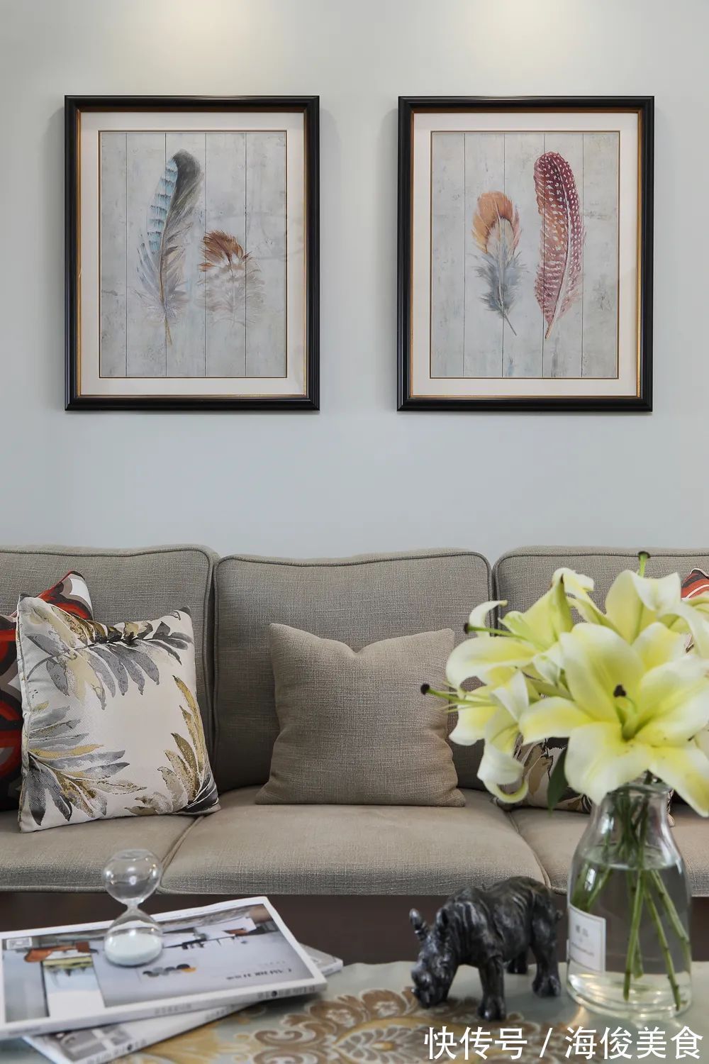 深木色|127㎡现代美式,安静优雅的空间,成熟+浪漫的布置,稳重舒适