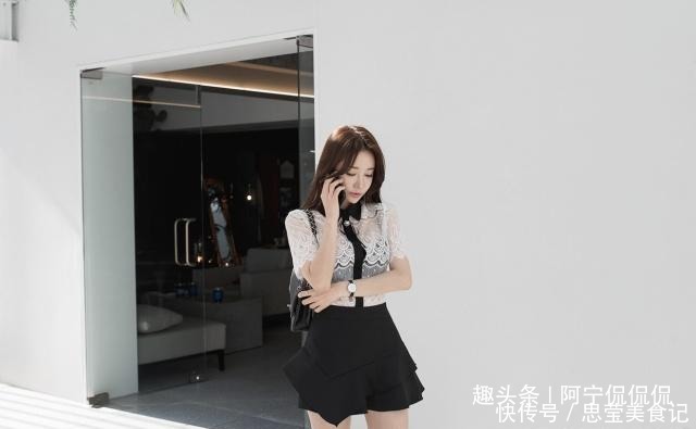 半身裙|逛街时穿上这身裙装,让你也能像郑有贞一样甜美时尚