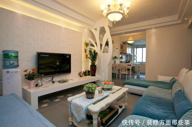家居|88平地中海两两居室以蓝白色调为主，充满地中海浪漫情调的家居