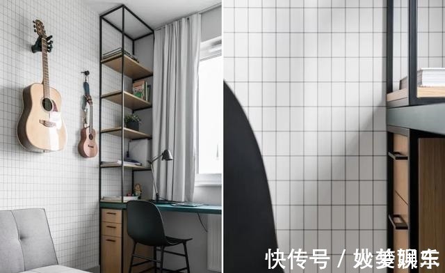 木格栅|108㎡现代简约风三室装修,用这样的木格栅做隔断,好美呀