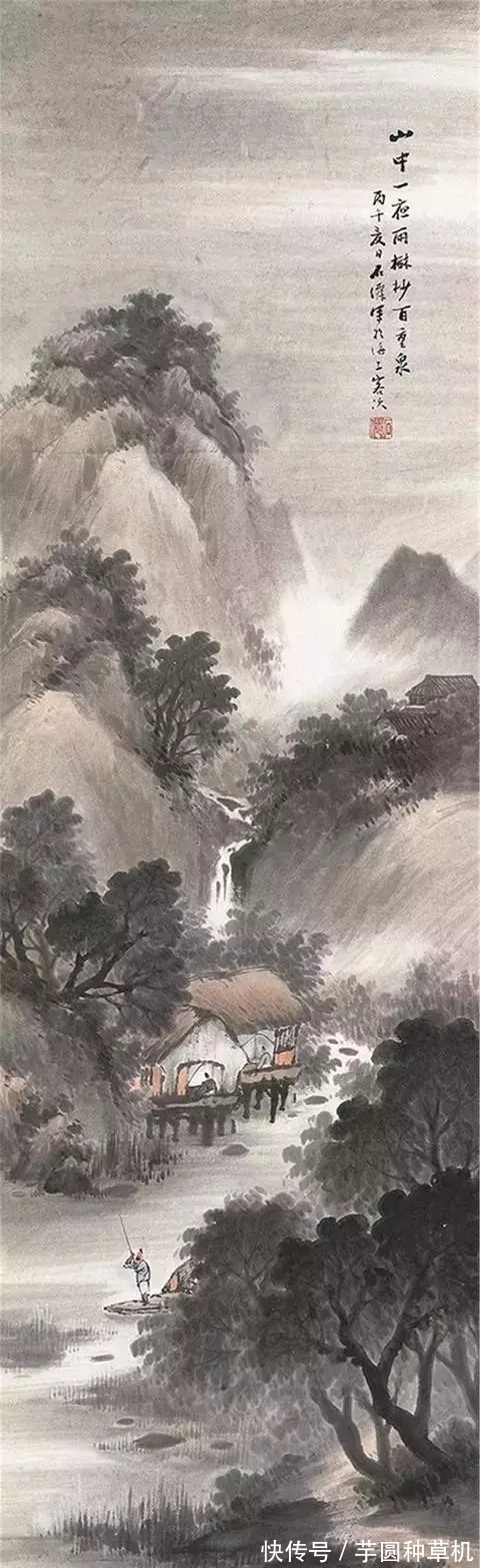 山水画@海派山水画大家|吴石仙的烟雨蒙蒙