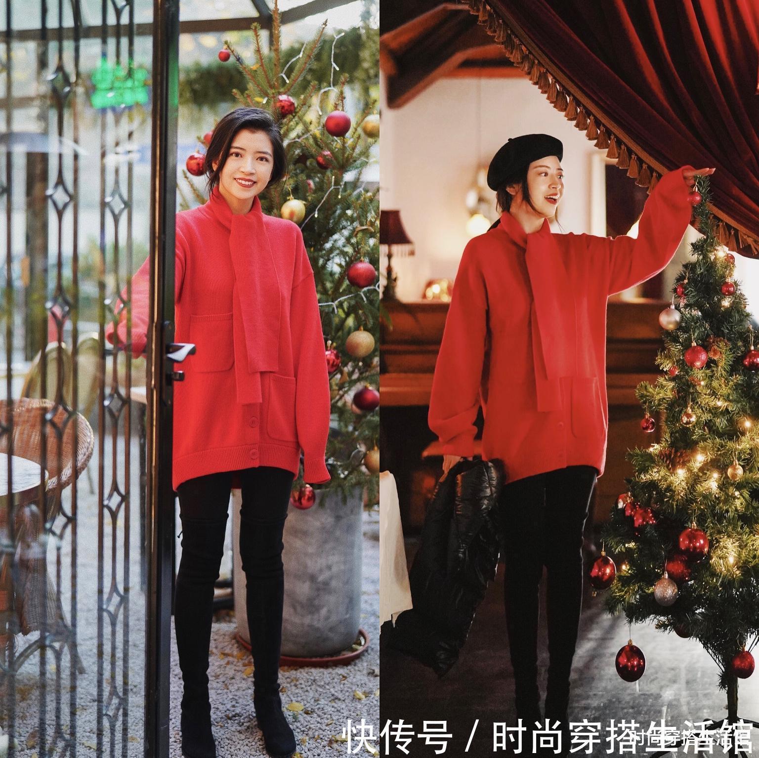 三木博主|新年就要穿“红色”!看三木博主这些搭配示范,照着穿喜庆又温暖