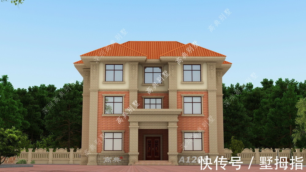 欧式|这款欧式三层别墅，适合在乡下建，一起来看看吧。