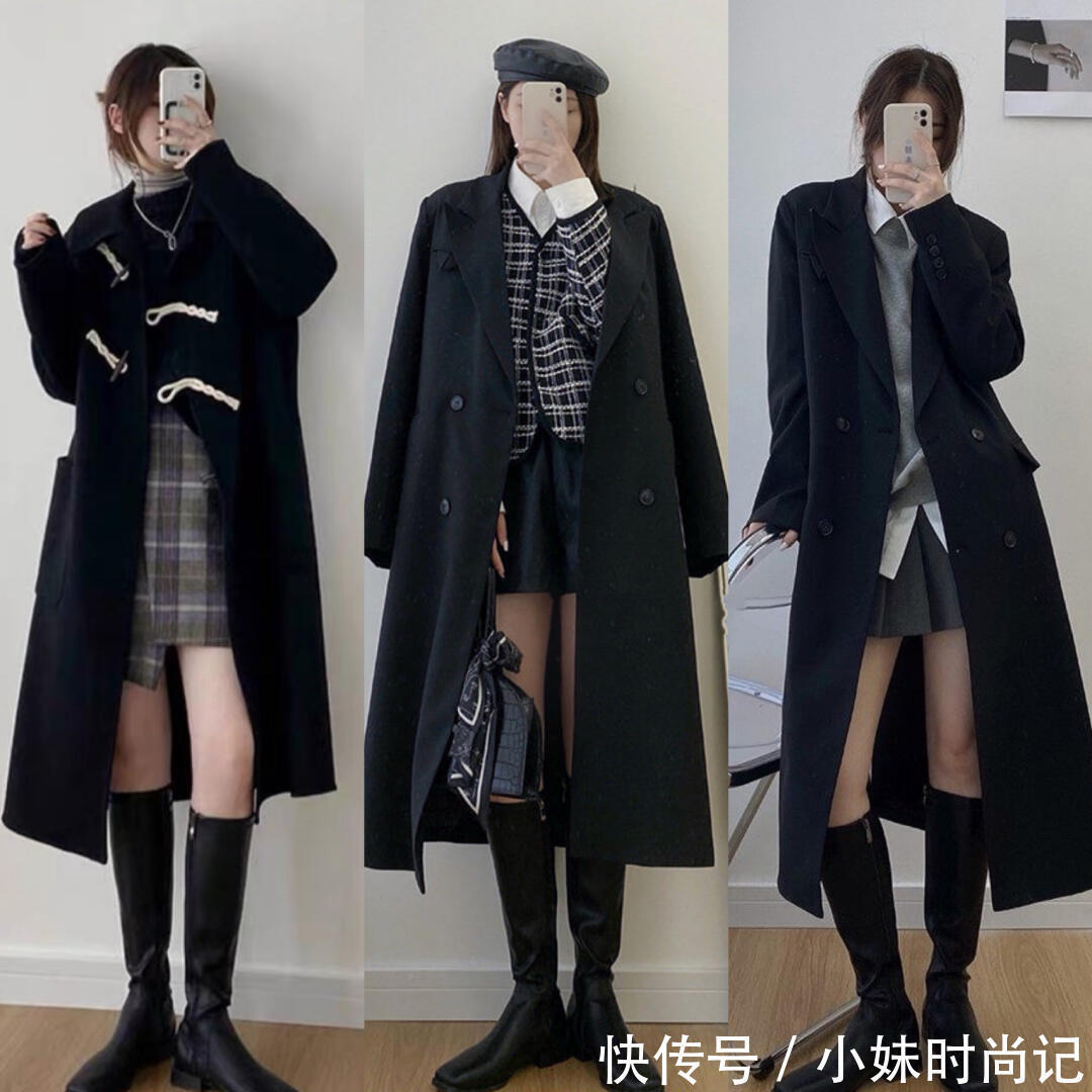 别怪黑色大衣沉闷，学会运用＂点缀大法＂，平平无奇的黑也能出彩