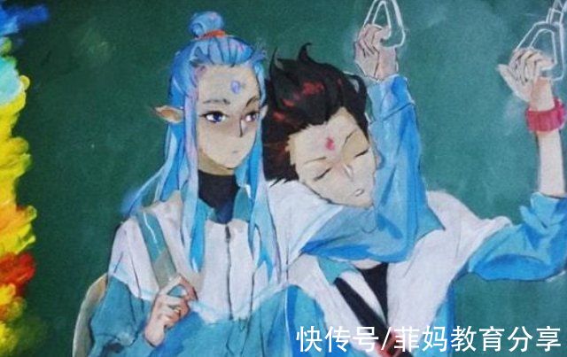 天赋@初中生“黑板报”走红，美术天赋使人羡慕，老师看后也不舍得擦掉