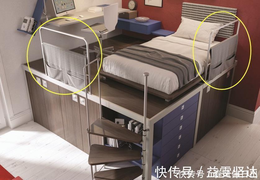 书桌|儿童房不足5㎡,把床抬高1米重叠利用空间,床上书房床下衣帽间