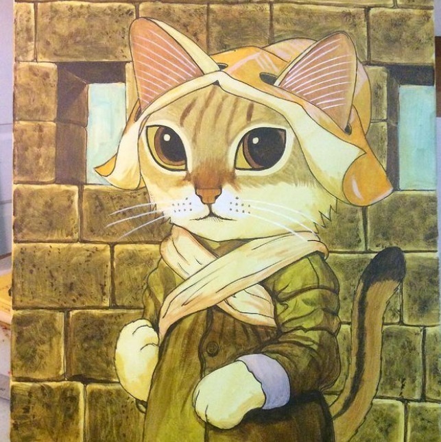 猫咪#艺术家笔下的猫咪“入侵”世界名画,萌到让人尖叫!