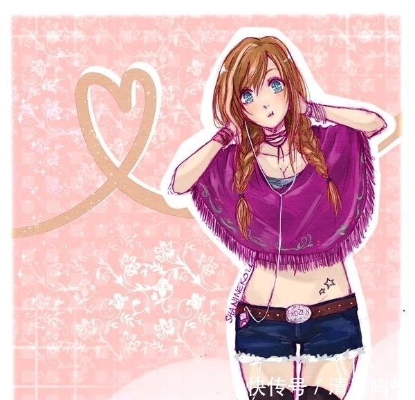 迪士尼公主&插画师将迪士尼公主绘成流行概念风格,使之充满少女活力