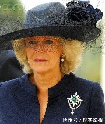 优雅|戴对胸针的卡米拉好美,一枚简约的祖母绿胸针,映衬的她优雅大气