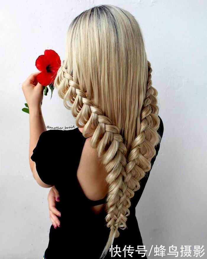 网红达人|65张编发照片,这哪是编头发分明是画画,图3这发型一次要半天