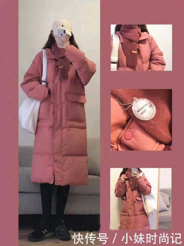 深色系演绎的甜美范儿,很有冬日韩系穿搭韵味,温暖还不臃肿