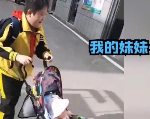 大宝|小男孩路上“遛妹妹”，逢人就炫耀自己有妹妹，爸妈哭笑不得