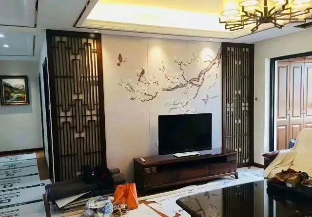 四个月|老公花了四个月装修，入户玄关太漂亮了，电视墙更是抢眼，晒一晒