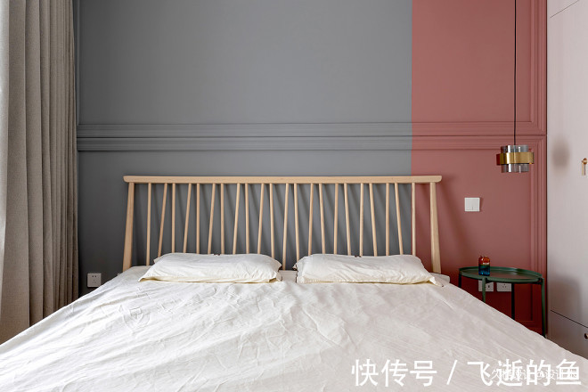 隔断|少见100㎡三居改两居,大胆配色尽显高级