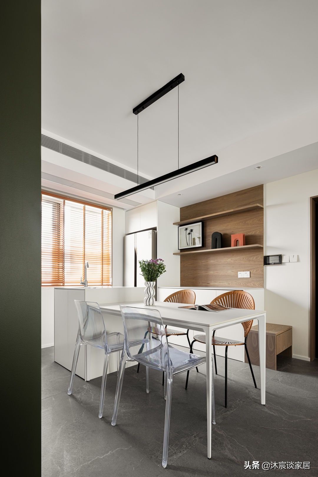 大理石|如果看腻了大白墙,又觉得大理石好冷,不妨用木饰面,让家更温馨