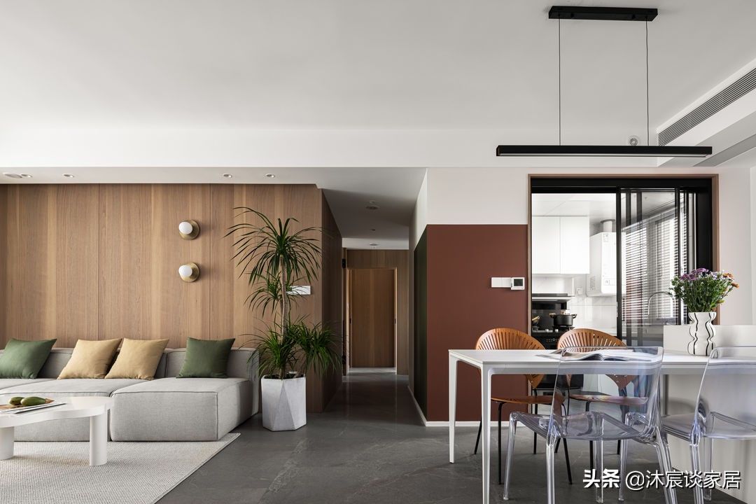 大理石|如果看腻了大白墙,又觉得大理石好冷,不妨用木饰面,让家更温馨