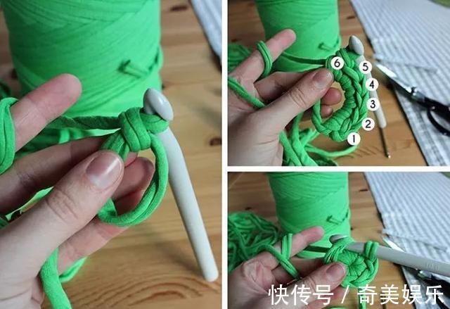 旧衣服剪几刀，制作布条线，拿来钩编收纳盒，非常实用！附教程